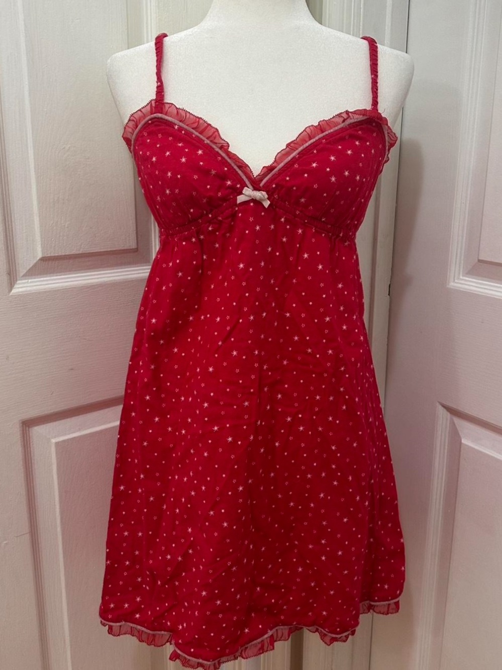 vintage Victoria's Secret red babydoll dress